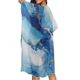 thumbnail image 5 of FKELYI Marble Blue Print Kimono Coverups for Women Soft Beach Cover Up Half Sleeve Summer Cardigan Bikini Cover Ups Resort Wear Casual Cruise Outfits, 5 of 6