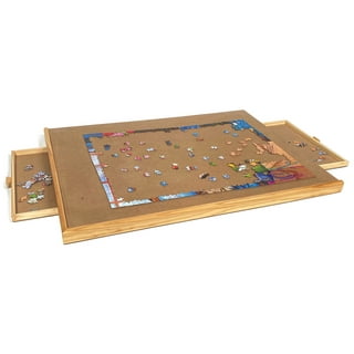 Wooden Jigsaw Puzzle Table with 6 Removable Sliding Storage Drawers and  Foldable Legs, Smooth Plateau Fiberboard Work Surface and Reinforced  Hardwood, for Games and Puzzles, Kids and Adults 