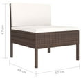 thumbnail image 2 of vidaXL 6 Piece Patio Lounge Set with Cushions Poly Rattan Brown, 2 of 5