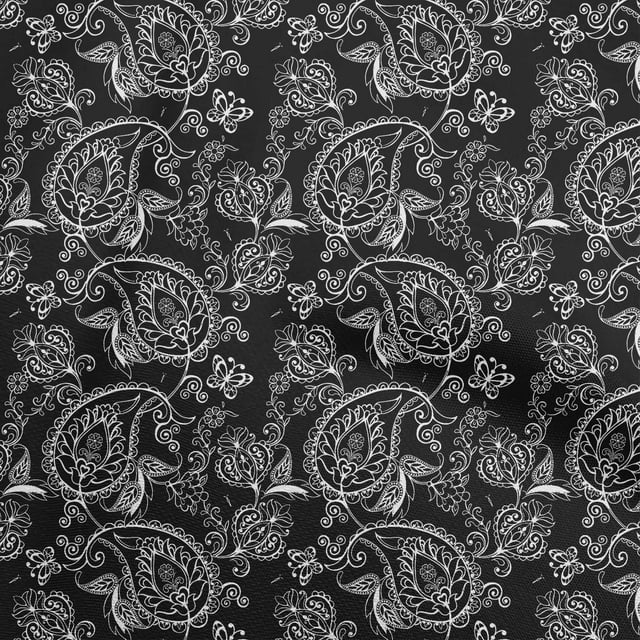oneOone Polyester Lycra Black Fabric Block Craft Projects Decor Fabric Printed By The Yard 56 Inch Wide