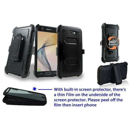 for Samsung Galaxy J7 V J7 PERX case Phone Case 360° Cover Screen Protector Clip Kick Stand Holster Hiking Shock Bumper