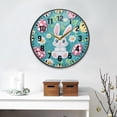 thumbnail image 2 of Yayeee Wall Clock Battery Operated 9.5" Silent Quartz Non-Ticking for Living Room Decor, Cartoon Easter Bunny, 2 of 8