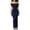 Navy, variant on QUNYINEY Summer Dresses for Women Short Sleeve Satin Off The Shoulder Long Bodycon Dress Slim Fit Solid Casual Ruched Dresses