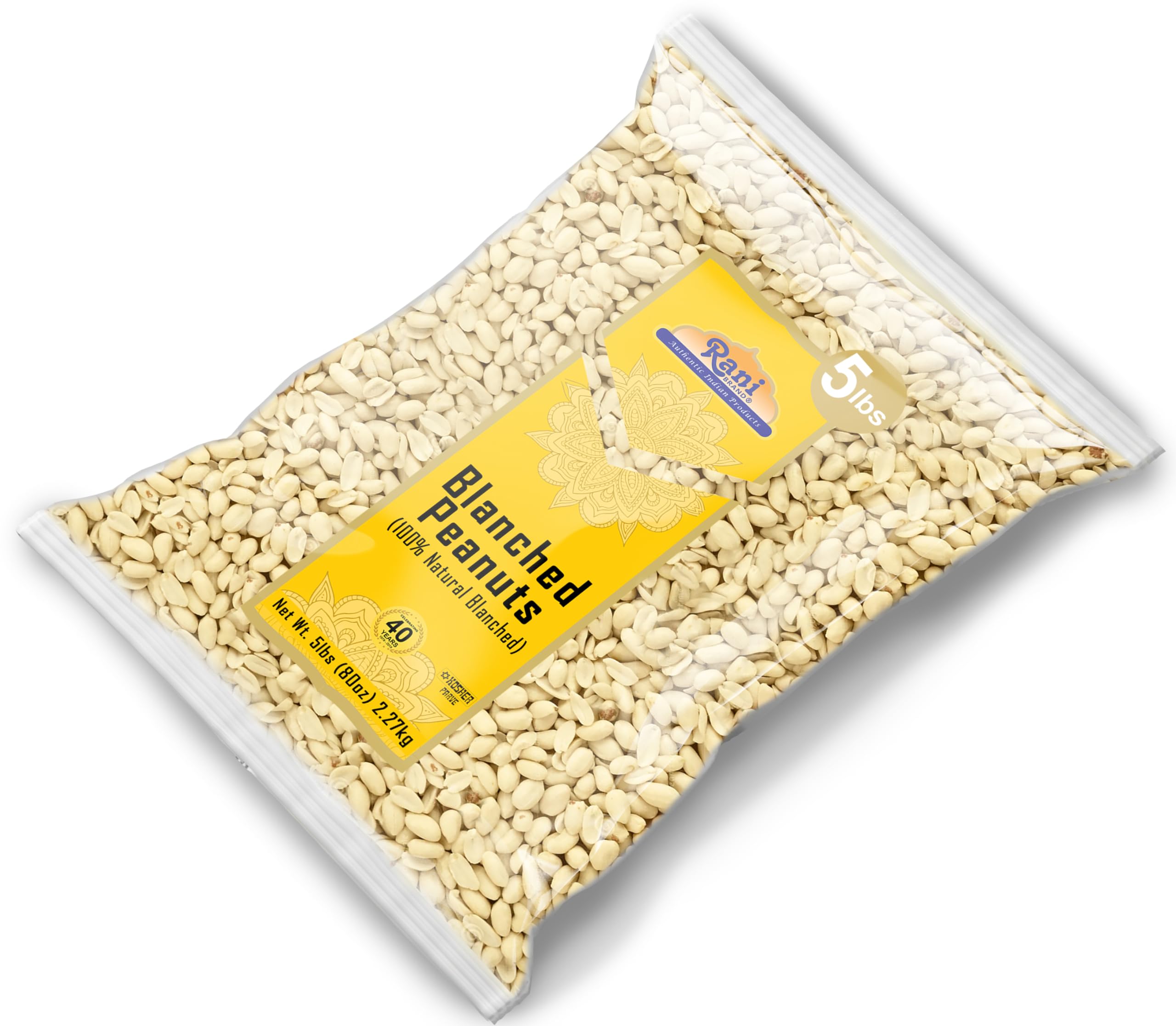 Rani Peanuts Skinless (Blanched, Uncooked) 80oz (5lbs) 2.27kg Bulk ~ All Natural | Vegan | Gluten Friendly | Kosher  ~ Spanish Grade Groundnuts