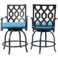 thumbnail image 2 of Kozyard Isabella High Swivel Bar Stools/Chair Set for Home Patio, Back Yard, Cafes, Bistro, Restaurants and Chic Bars (Aqua), 2 of 5