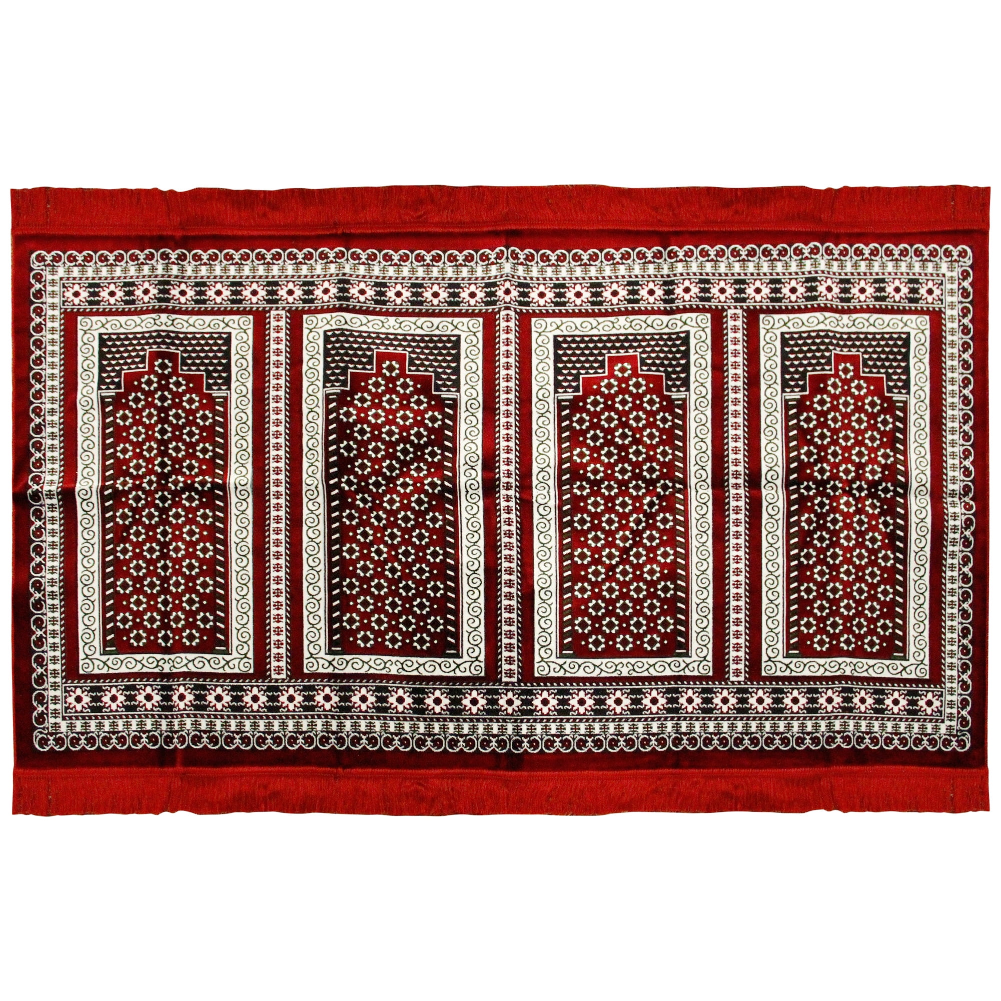 Four Person Red and White Floral Archway Design Turkish Family Prayer