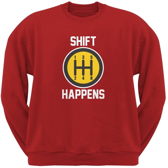 Shift Happens Red Adult Sweatshirt - Large