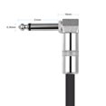 thumbnail image 4 of ammoon 3-Pack Guitar Effect Pedal Instrument Patch Cable 15cm/ 0.5ft Long with 1/4 Inch 6.35mm Silver Right Angle Plug Black PVC Jacket, 4 of 7