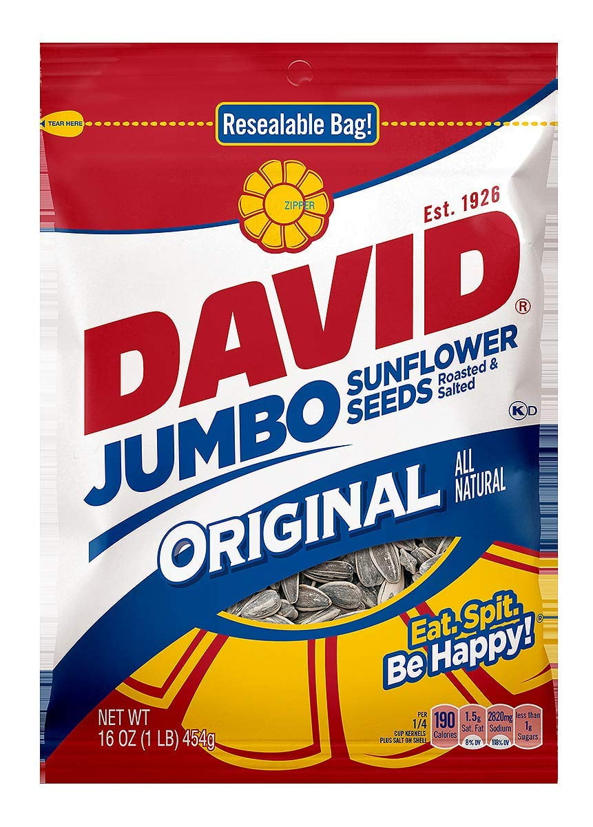 David Sunflower Seed In Shell Jumbo, 16 Ounce (2 Pack)