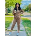 thumbnail image 2 of PRETTYGARDEN Women's Spring Fall 2 Piece Lounge Outfit Long Sleeve Crewneck Pullover Tops High Waisted Pants Set Tracksuit, 2 of 5
