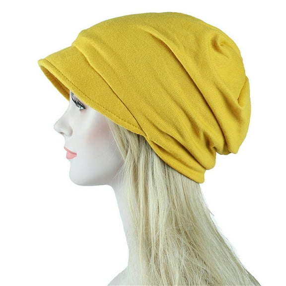 Fgnfyis Women's Camouflage Turban Wrap Scarf Hair Loss Chemo Cap Women's Hats Yellow
