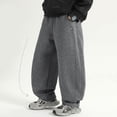 thumbnail image 2 of TIREOW Girls and Boys Sweatpants Elastic High Waist Straight Wide Leg Jogger Sweat Pants Comfortable Lightweight Casual Baggy Streetwear Pants, 2 of 5