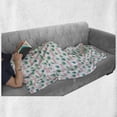 thumbnail image 6 of Summer Soft Flannel Fleece Blanket, Seasonal Pattern with Polka Dots and Exotic Plant Leaves Hawaiian Scene, Cozy Plush for Indoor and Outdoor Use, 60" x 80", Pale Pink Green White, by Ambesonne, 6 of 6