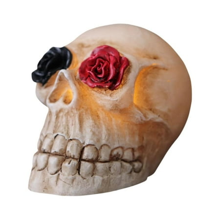 

JOLLY LED Skull Statue Light for Halloween Bar Table Decor Night Light Resin Skull Prop Horror Haunted House Party Ornament Decoration Desk Lamp for Cool Holiday or Birthday Gift