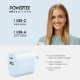 thumbnail image 3 of Liquipel Powertek Woven 20W Combo Wall Charger - Blue, 3 of 8