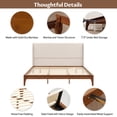 thumbnail image 3 of MODERNLUXE Queen Size Dry Bamboo Platform Bed, 12 Inch Height Bed Frame with 48" Upholstered High Headboard and Wood Slat Support,Easy Assembly, Beige Brown, 3 of 7