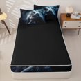 thumbnail image 4 of Erosebridal Gothic Witch Wolf Zipper Full Size Comforter Sets with Fitted Sheet and 2 Pillowcases,Jungle Animals Zipper Bedding Set For Boys,Black Reversible,4pcs, 4 of 7