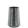 thumbnail image 1 of Vase Rond en Céramique avec Design Peigné, Moyen, Argent, 1 of 1