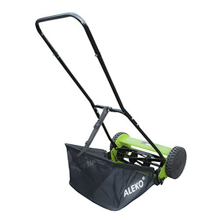 5-Blade Hand Push Lawn Mower - Adjustable Grass Cutting Height (Best Push Mower For Tall Thick Grass)