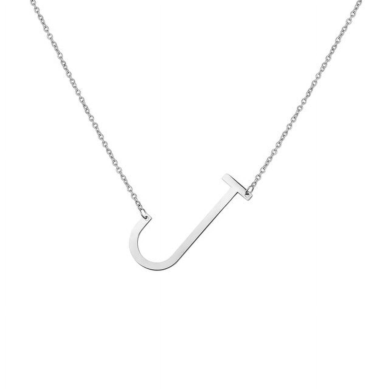 Personalized Initial Letter Necklace with Custom Engraving - Custom Initial Necklace - Oversized Letter Necklace - Sideways Initial Necklace for Women - Gift for Her - Jewelry Gift Set