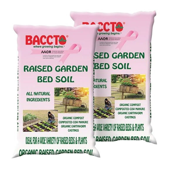 Michigan Peat Company BACCTO Raised Bed Soil for All Plant Types, 1.5 Cubic Feet, 2 Pack