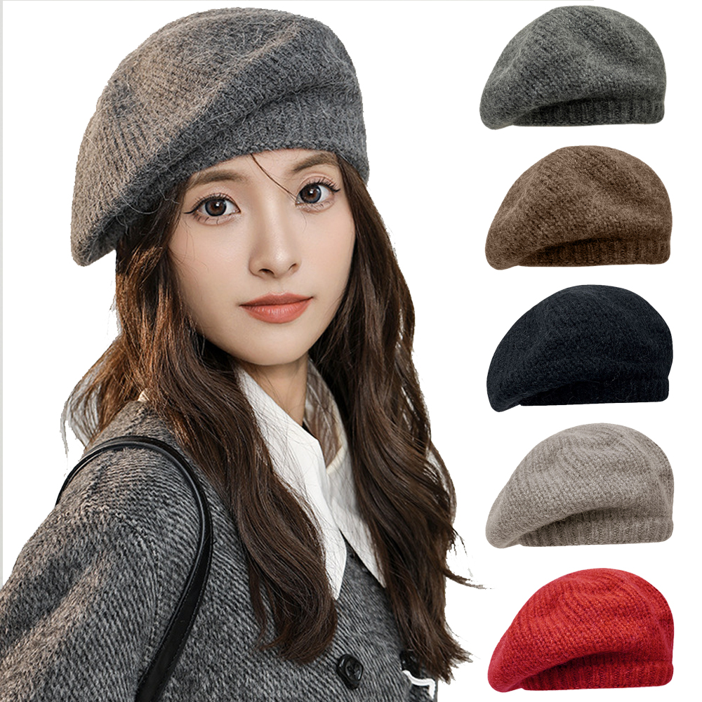 Women Men French Beret Hat Solid Artist Hat Wool Adult Beret  display picture 1
