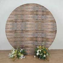 Efavormart 7.5ft Rustic Brown Wood Round Spandex Fit Wedding Backdrop Stand Cover