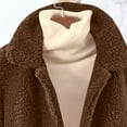 thumbnail image 5 of YUGYXL Fleece Jackets for Women Fashion Turndown Collar Long Sleeve Fuzzy Coats Casual Winter Warm Tops Open Front Jacket Brown XL, 5 of 6