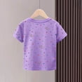 thumbnail image 6 of ITSAME Cotton T-Shirt for Girls Cartoon Print Crewneck Short Sleeve Summer Loose Casual Tops Purple Size 1-2, 6 of 6