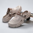 thumbnail image 4 of Rokment Mens Wide Width Orthopedic Clogs Garden Shoes with Back Straps and Arch Support Comfortable Closed Toe Open Back Walking Sandals Quick-Dry Casual Slippers Khaki Size 11, 4 of 6