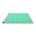 thumbnail image 2 of Ahgly Company Machine Washable Indoor Square Oriental Turquoise Blue Modern Area Rugs, 3' Square, 2 of 4