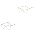 thumbnail image 3 of Qarigey 1 par de gafas de Metal para mujer, reemplazo Universal HD, elegante, a prueba de sol, inastillable, a la moda, adorno para gafas, Blanco 2piezas, 3 of 6