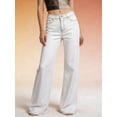 thumbnail image 4 of Women'S Low-Rise Baggy Jeans, High Stretchy Y2K Wide Leg Jeans Straight Leg Denim Pants White M, 4 of 9