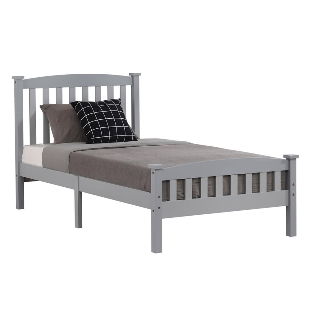 Kadyn Twin Over Twin Bunk Bed, Over Twin Bunk Bed with Headboard, Modern Bunk Bed Frame for Kids Adults, Gray