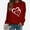 Wine, variant on SOOMLON Valentine's Day Outfits Women Couple Valentines Gift Loose Long Sleeve Scoop Neck T Shirts Cute Heart Graphic Tops Trendy Valentines Clothes 2025 Black XL