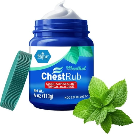 MED PRIDE Chest Rub 4 Oz – Menthol Camphor Vapor Rub Ointment with Eucalyptus, Soothing Cold Rub Cream for Adults & Kids, Cough Suppressant Balm