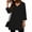 Black, variant on 3/4 Length Sleeve Womens Tops V Neck Loose Fit Dressy Casual Blouse Flowy Shirts Side Split Top for Leggings Trendy Clothing