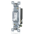 thumbnail image 2 of Faith 3 Way Toggle Switch White Residential Grade Standard Wall Electrical Switch, 15 Amp, Grounding Screw, 120V/277V, 10 Pack, 2 of 9