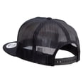 thumbnail image 3 of Bear Caught Fish Embroidered 5 Panel Mesh Trucker Snapback Cap - Black OSFM, 3 of 5
