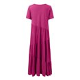 thumbnail image 4 of TSADFHJI Ensemble Jupe Maxi Boho Robe Maxi pour Femmes Manches Courtes Ourlet Asymétrique Tenue de Plage Robe de Vacances Légère m, 4 of 4