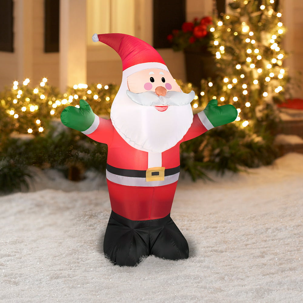 Airblown Inflatable 4' Outdoor Santa Christmas Prop  Walmart.com