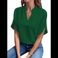 thumbnail image 1 of Blusa de para Mujer, Cuello en V, Estilo Túnica Elegante. Verde XL, 1 of 5