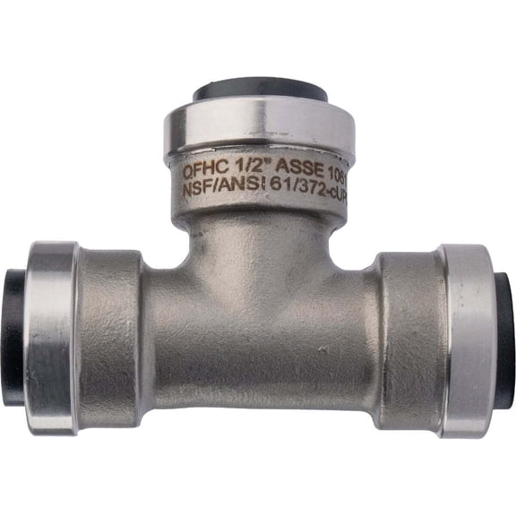 QuickFitting 1/2 In. x 1/2 In. x 1/2 In. Push-to-Connect Stainless Steel Tee
