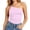 #164-Pink, variant on Womens Sleeveless Summer Tops Solid Color One Shoulder Ruched Crop Tank Tops with Built-in Bra for Night Out, Brunch Dates