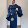 thumbnail image 4 of Vestidos largos estilo Arabia Saudita para mujer 2024 nuevos vestidos de noche musulmanes elegantes de manga larga Abaya manga grande acampanada, 4 of 5