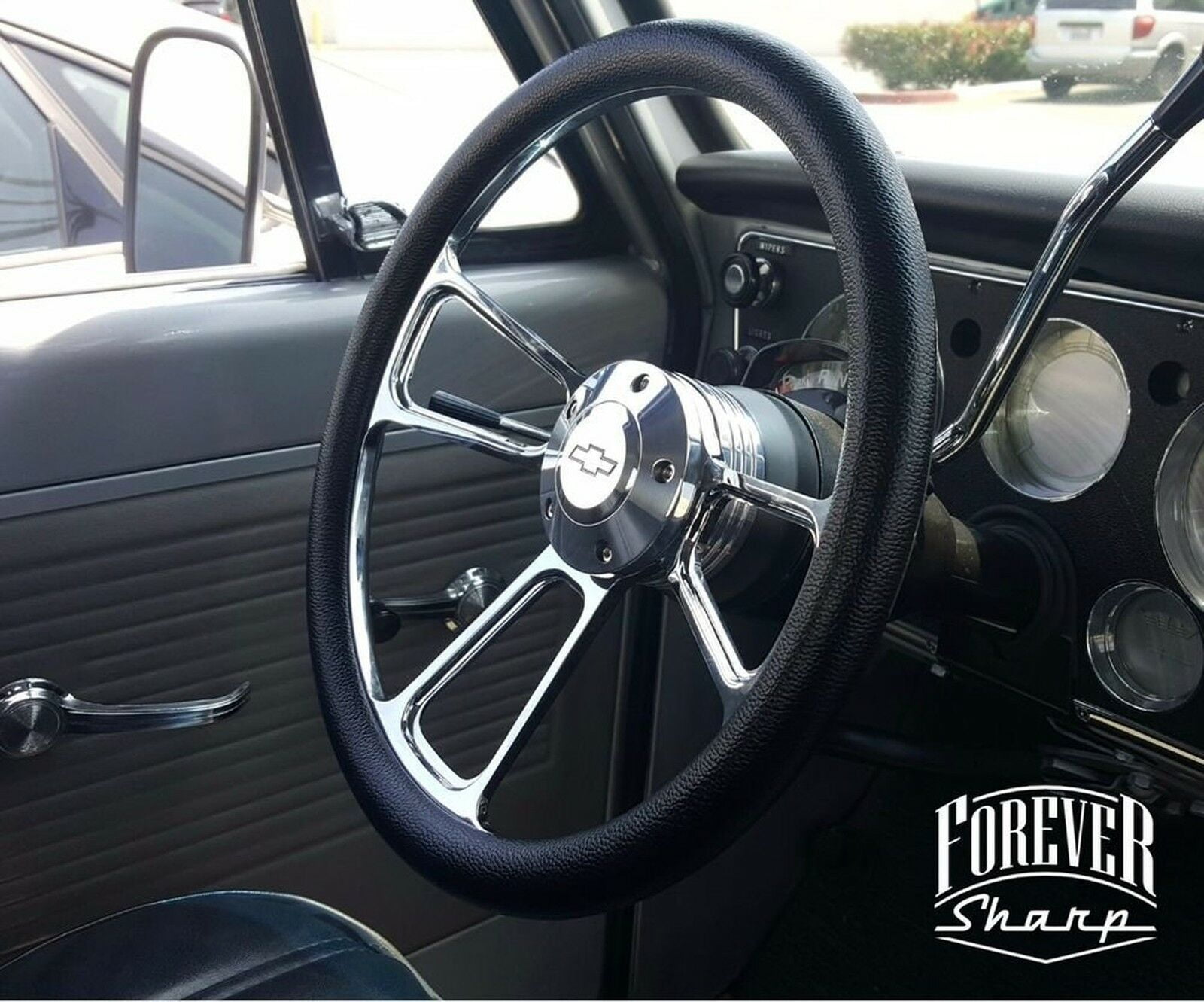 14" Billet Muscle Chevy GM 6994 Steering Wheel Set w/ Chevy Engraved