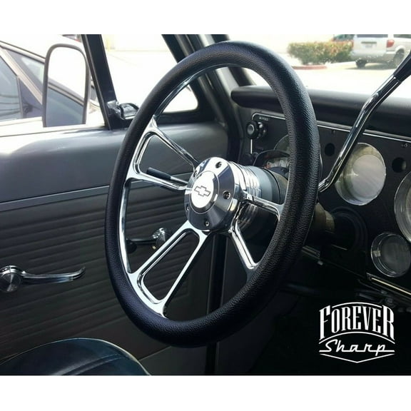 14" Billet Muscle Chevy GM 69-94 Steering Wheel Set w/ Chevy Engraved Horn