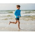 thumbnail image 2 of Boys UPF 50+ Classic Surf Style Boys Swim Shorts - Mid-Thigh Length | Black w/ White, 2 of 4