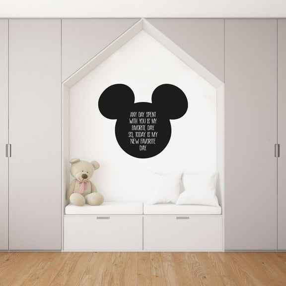 Any Day Mickey Mouse Quote Disney Cartoon Quotes Wall Sticker Art Decal for Girls Boys Room Bedroom Nursery Kindergarten House Fun Home Decor Stickers Wall Art Vinyl Decoration Size (20x20 inch)