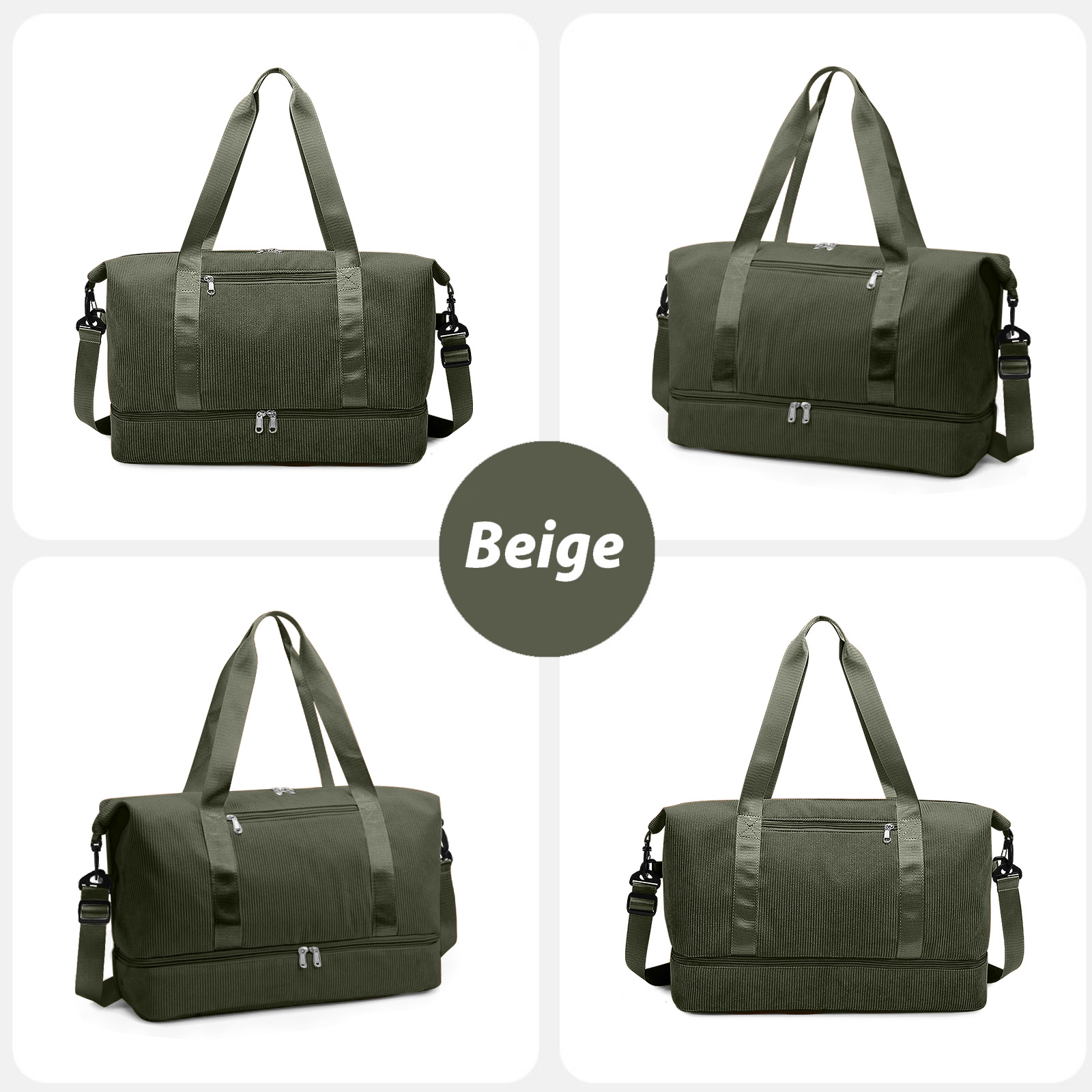 GYNKY Corduroy Travel Duffel Weekender Bag for Women photo 6